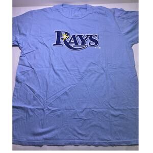 Tampa Bay Rays MLB Majestic Classic Light Blue Team Logo T-Shirt Size XL